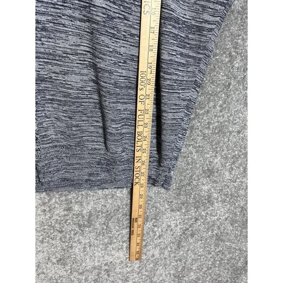 Weekends By Chicos Top Womens Size 2 US Size 12 Blue Knit Short Sleeve V-Neck - Picture 6 of 6